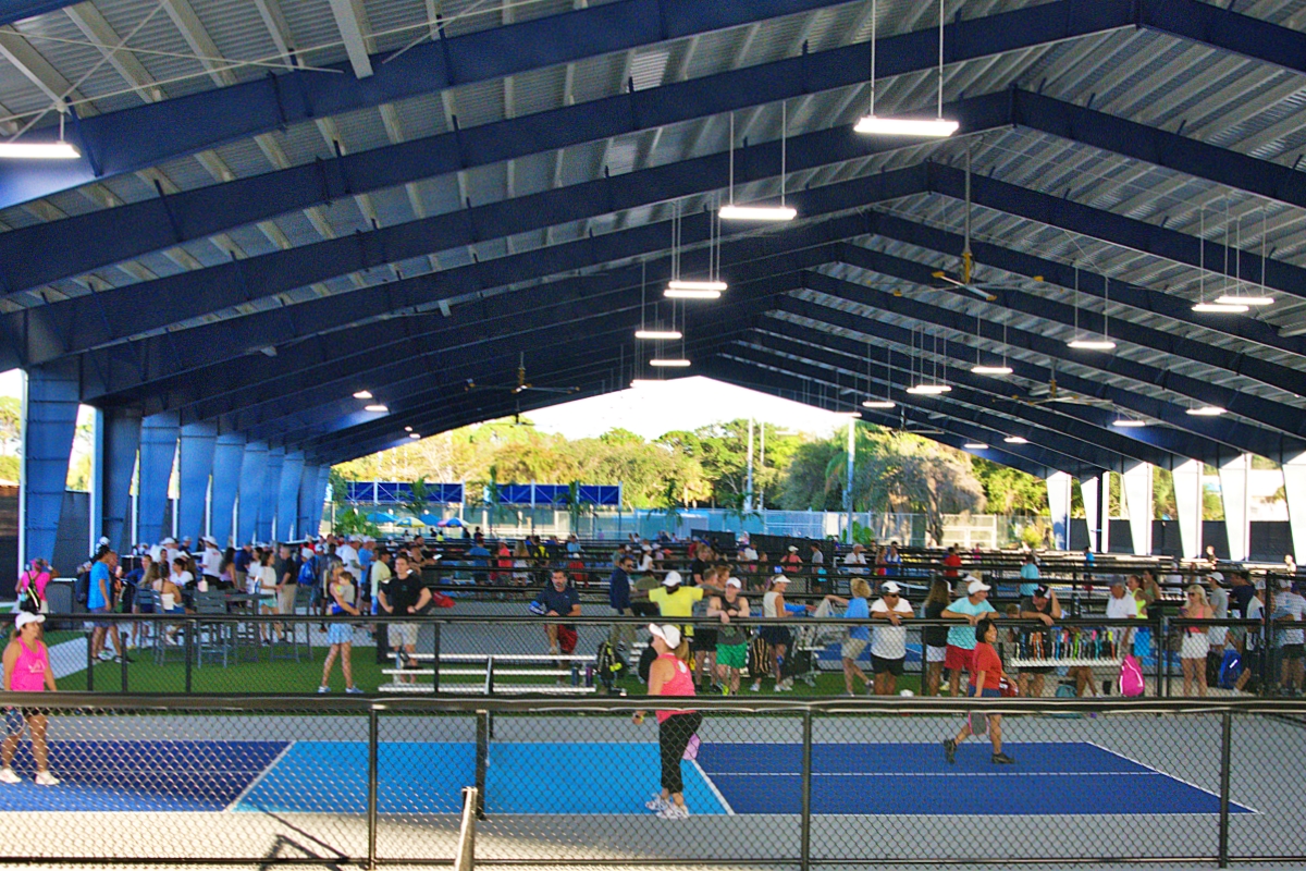 Approximately 400 people attended and played at the Patch Reef Park indoor pickleball facility's grand opening.