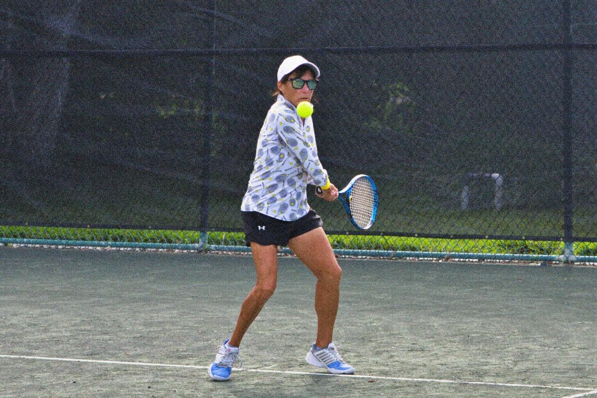 A backhand from the baseline at the Halloween Mixer