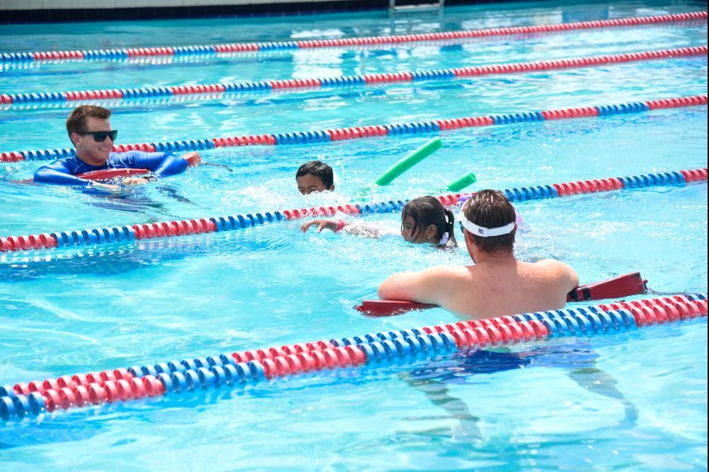 Kids swimming