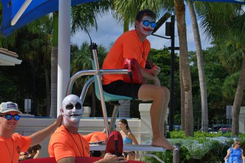 Lifeguards at the Boca Raton Swim Center's Halloween Bash