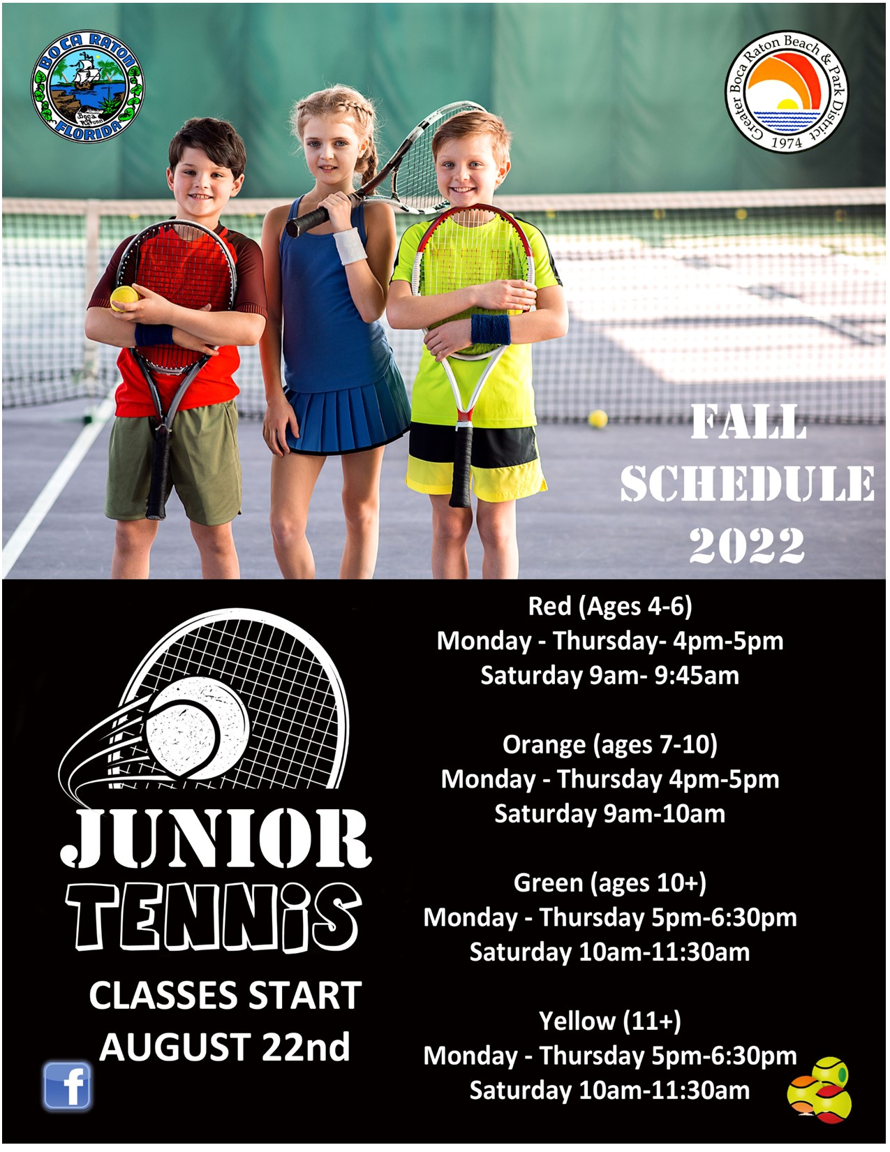 Three kids posing with Tennis racquets in their hands