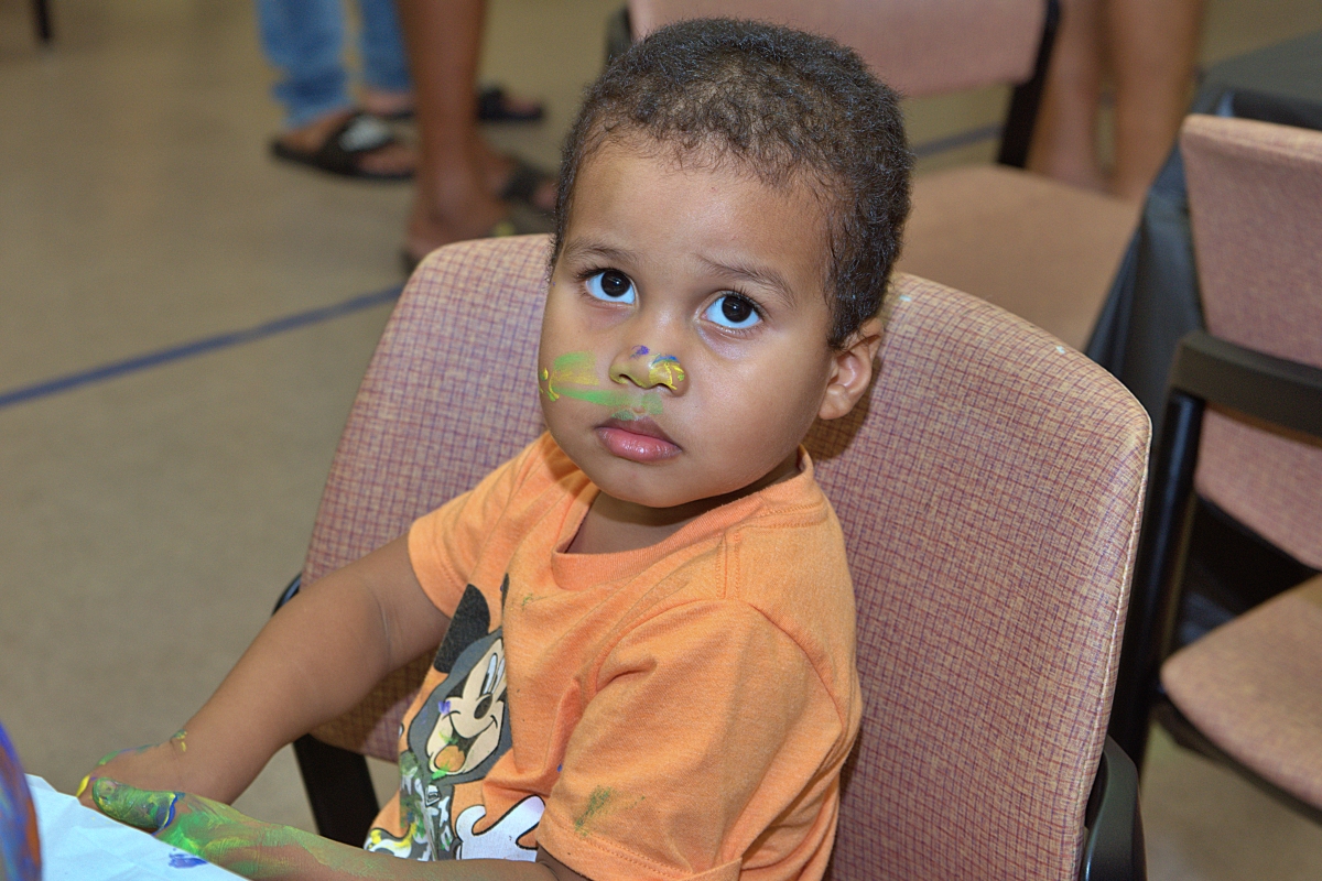 Boy with paint on face