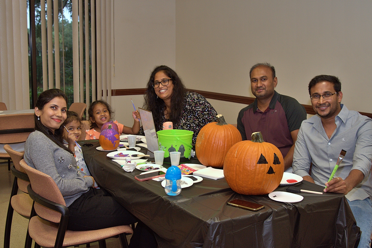 Family pumpkin painting