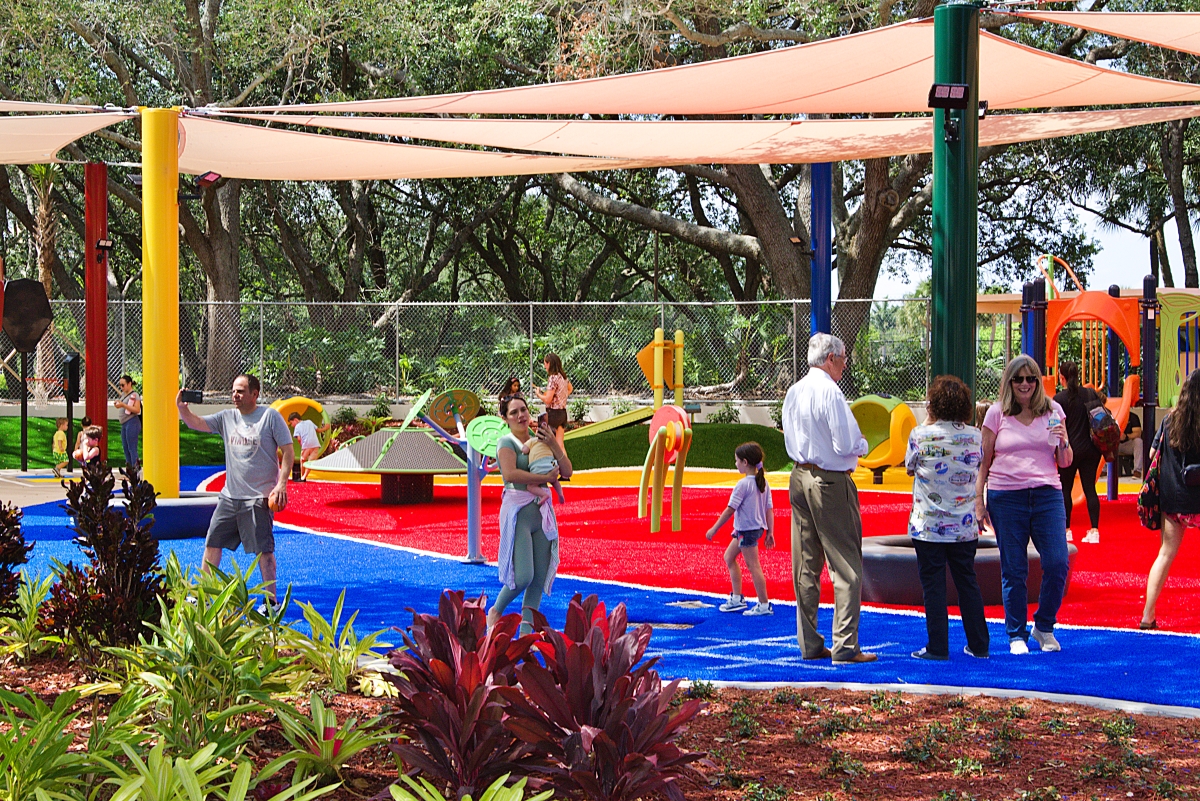 Large crowd enjoys new playground