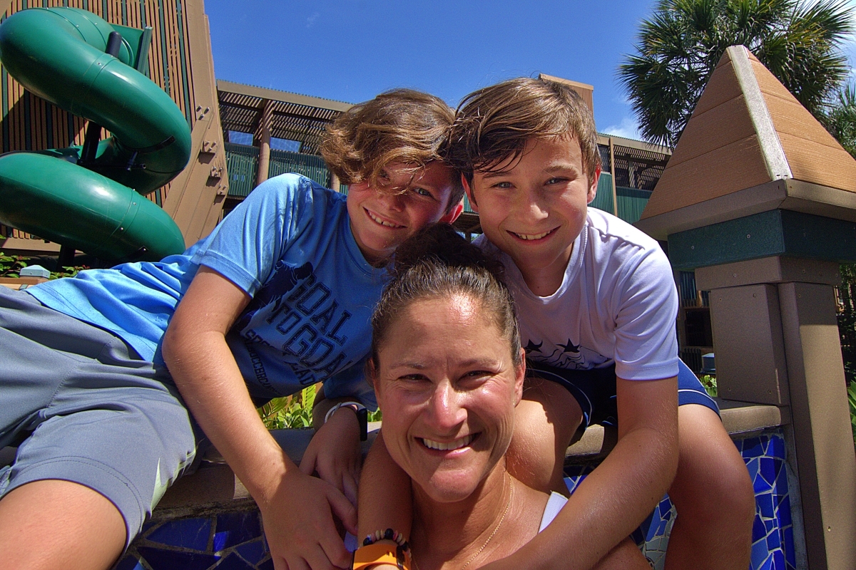 Commissioner Erin Wright and her sons at Sugar Sand Park.