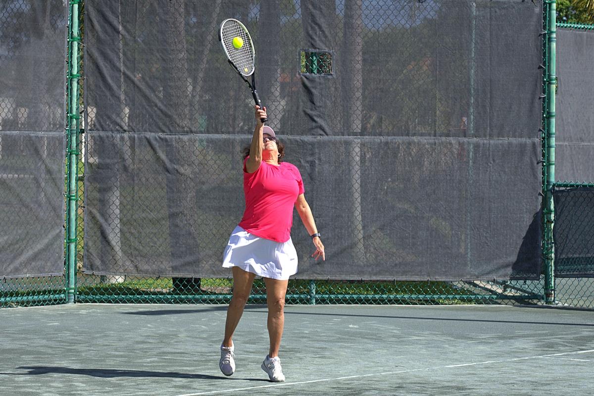 A female player in action