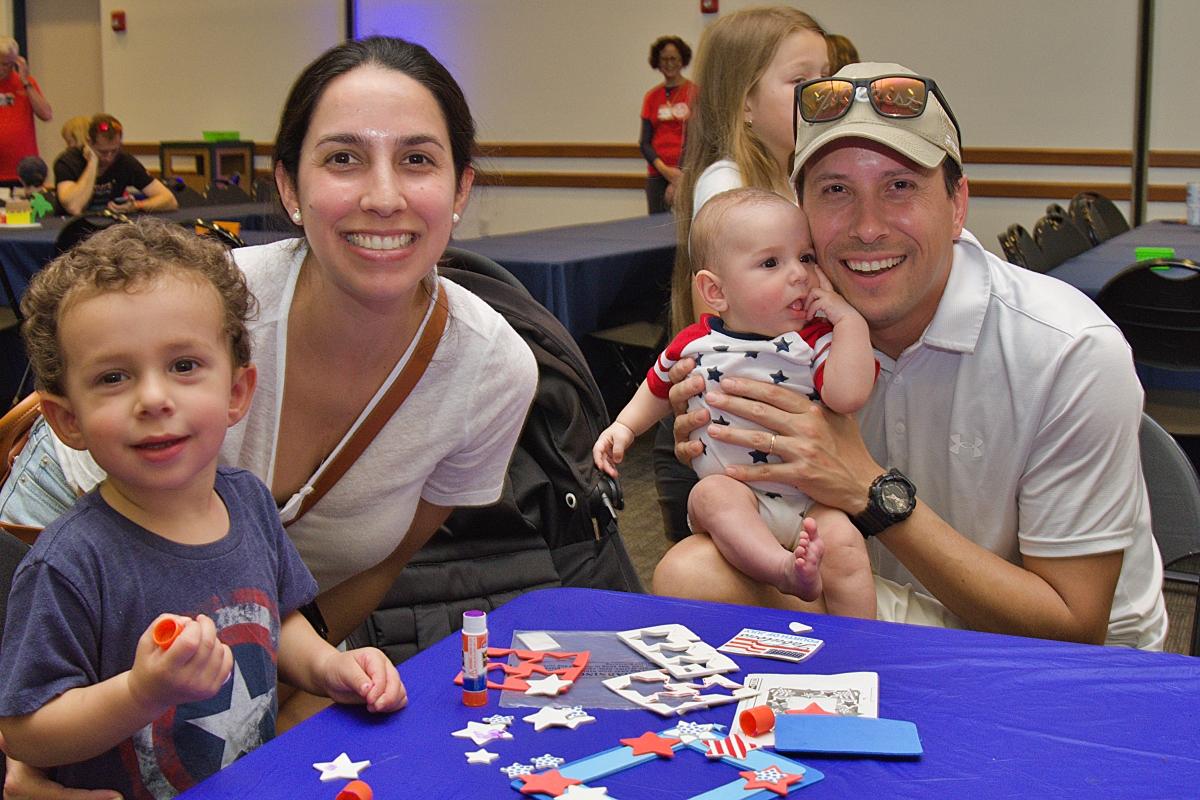 A family crafting together