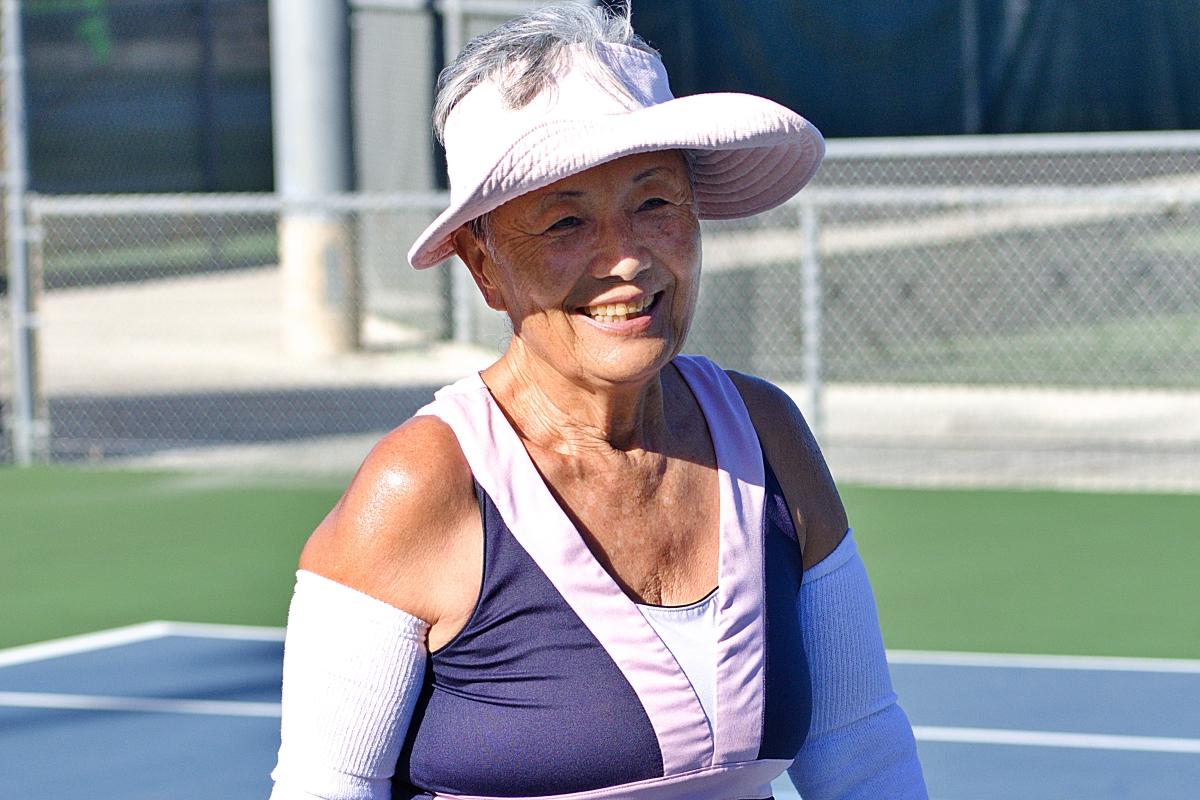 Makiko Matsushita smiles following a September match.