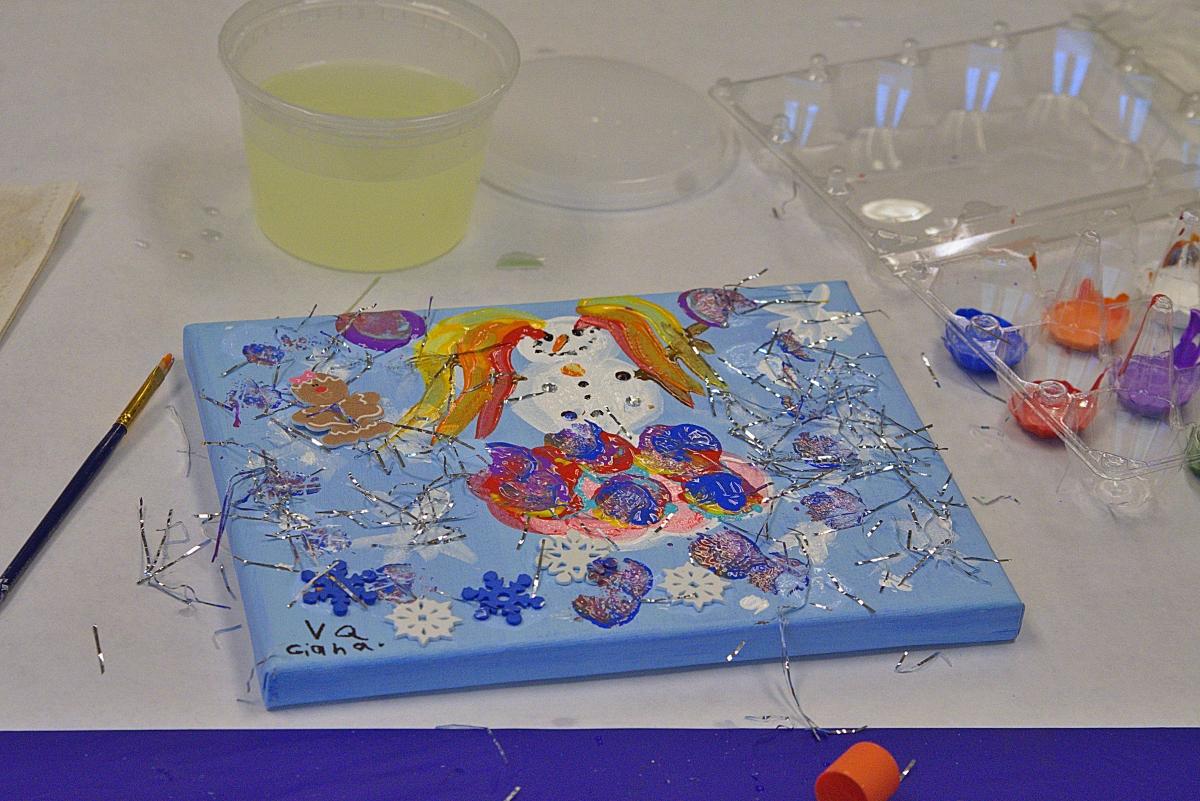 Finished colorful work of art