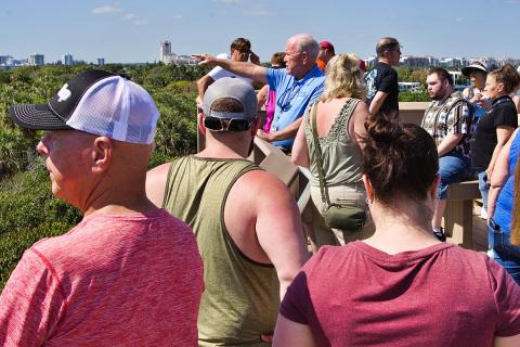 Hal Jacksons (in blue) leads the Island Trek program at Gumbo Limbo