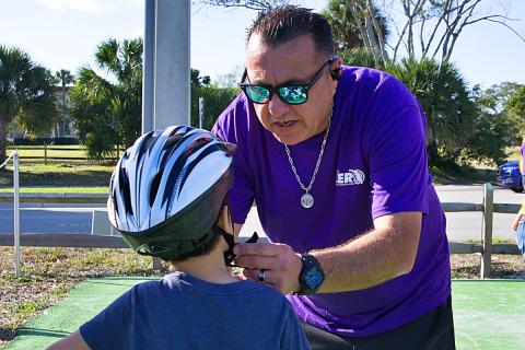 Attendee Receives Helmet